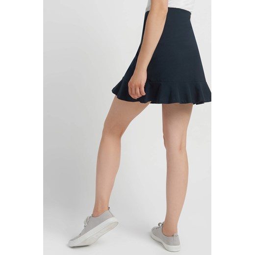 Jerseyowa mini-spódniczka z falbaną Orsay bezowy XL orsay.com