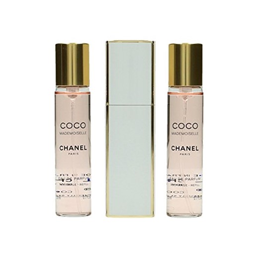 CHANEL Coco Mademoiselle Femme/woman, Eau de Parfum, 3 X 20 ML (1 futerał na rozpylaczu i 2 Humidity) bezowy Unbekannt  Amazon promocja 