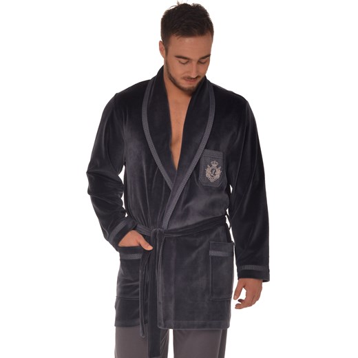 Elegancka bonżurka / krótki szlafrok męski RE-105 Revise XL wyprzedaż Revise24