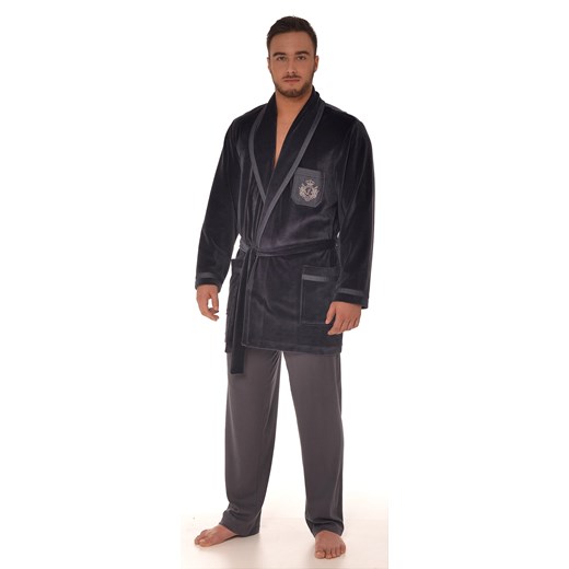 Elegancka bonżurka / krótki szlafrok męski RE-105 Revise XL okazyjna cena Revise24
