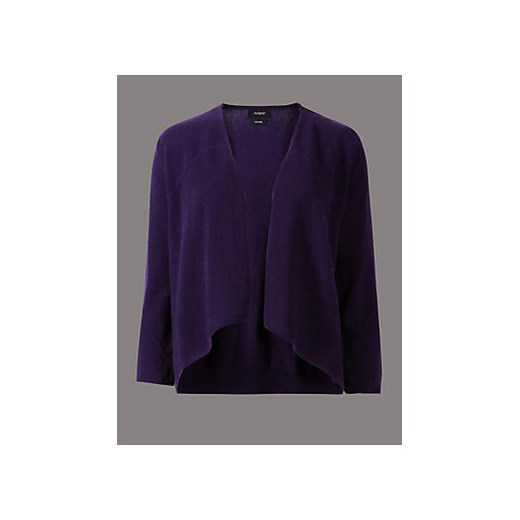 Pure Cashmere Waterfall Cardigan  Marks & Spencer granatowy  Marks&Spencer