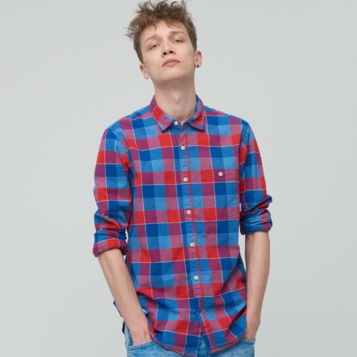 Cropp - Koszula w kratę - Czerwony niebieski Cropp XL 