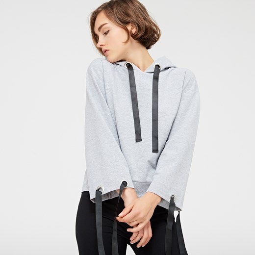 Cropp - Bluza z wstążkami - Szary szary Cropp S 