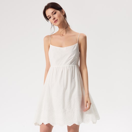 Mohito - Bawełniana sukienka na ramiączkach after hours - Biały