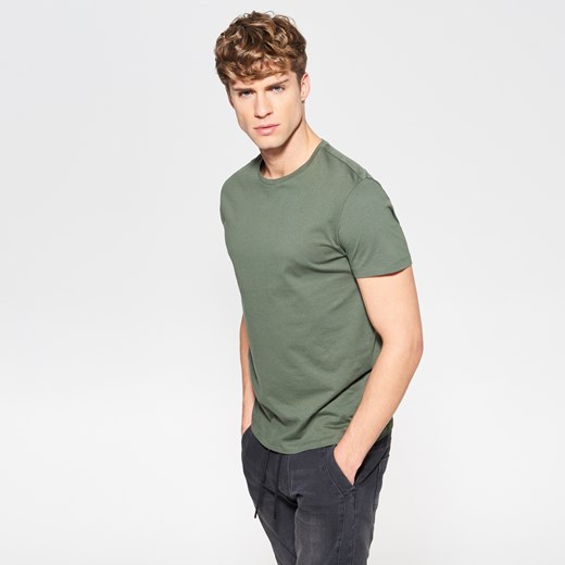 Reserved - Gładka koszulka basic - Zielony