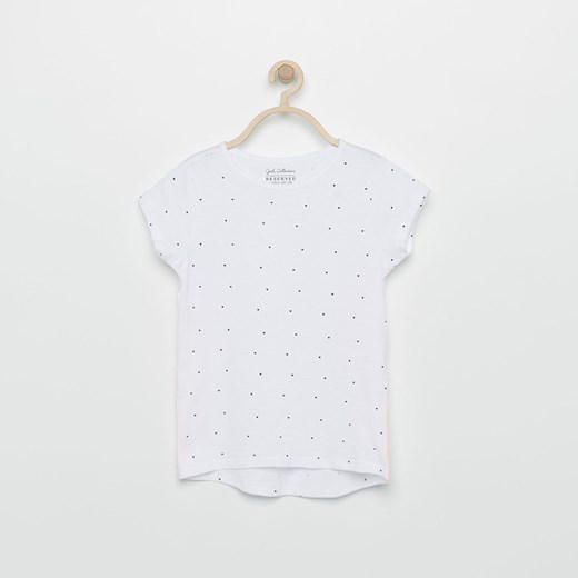 Reserved - Wzorzysty t-shirt - Biały