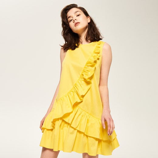 Reserved - Sukienka z falbanami - Żółty