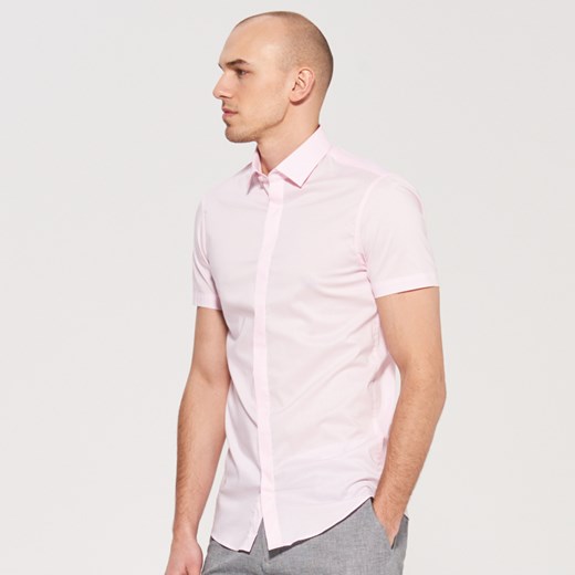 Reserved - Koszula z elastycznej tkaniny - Różowy