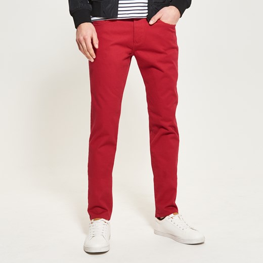 Reserved - Gładkie spodnie slim fit - Czerwony