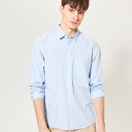 Reserved - Koszula z gładkiej bawełny - Niebieski