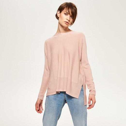 Reserved - Asymetryczny sweter - Różowy