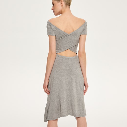 Reserved - Sukienka z krótkimi rękawami - Szary