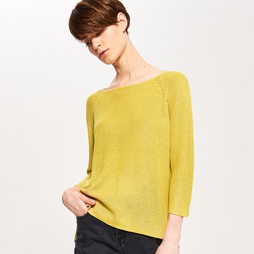 Reserved - Asymetryczny sweter - Zielony