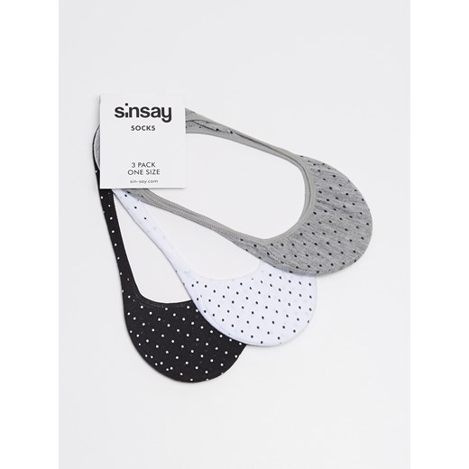 Sinsay - 3 pack balerinek w kropki - Biały