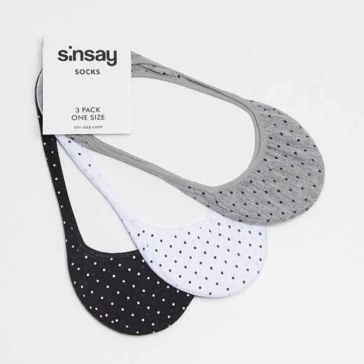 Sinsay - 3 pack balerinek w kropki - Biały