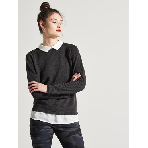 House - Sweter z koszulową podszewką - Czarny