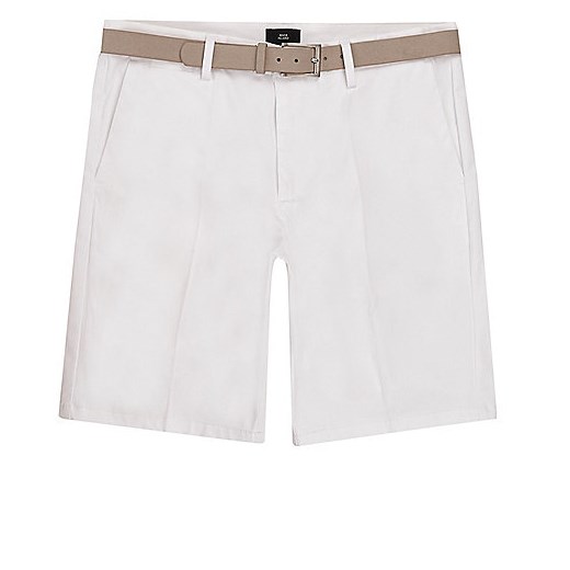 White belted chino shorts 
