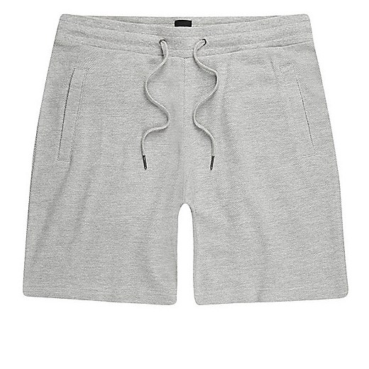 Grey marl pique shorts 