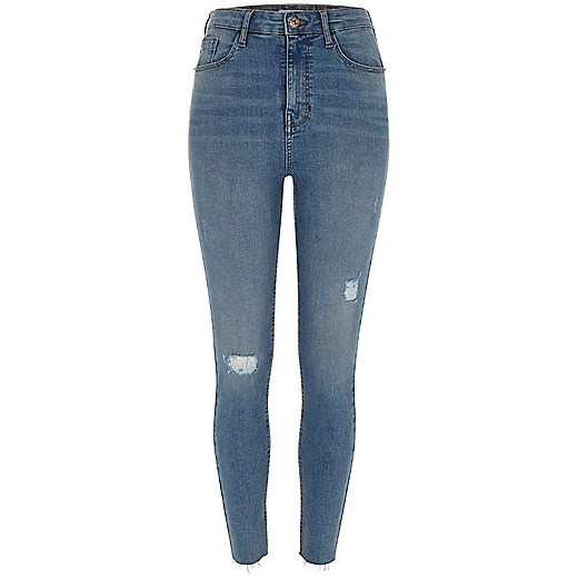 Blue ripped Harper high waisted skinny jeans 
