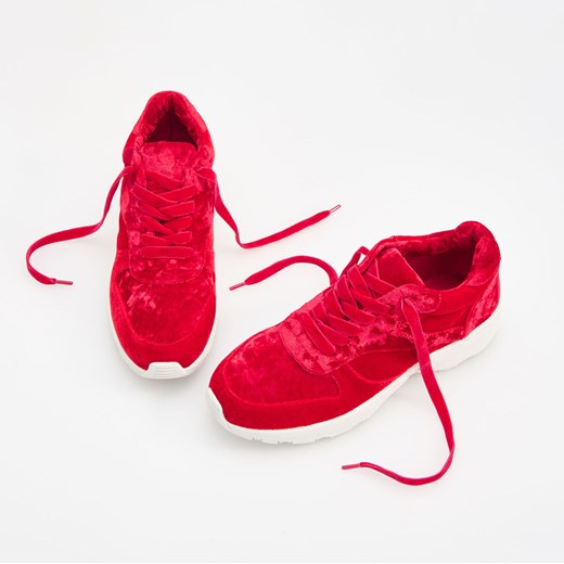 Reserved - Czerwone buty z weluru - Czerwony czerwony Reserved  
