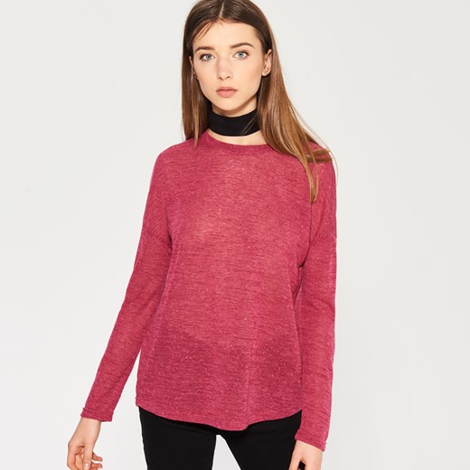 Sinsay - Lekki sweter oversize - Fioletowy Sinsay rozowy  