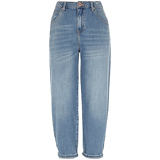 Mid blue authentic denim tapered jeans  River Island   