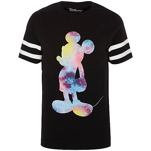 Black sporty Mickey Mouse slim fit T-shirt   River Island  