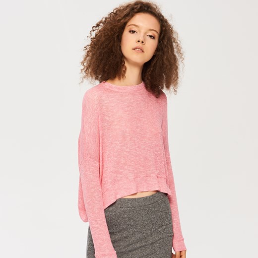 Sinsay - Lekki sweter oversize - Różowy  Sinsay S 