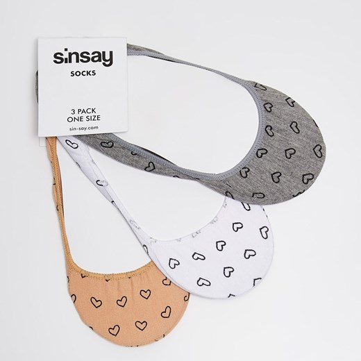 Sinsay - 3 pack balerinek - Szary  Sinsay One Size 