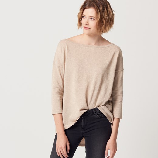 Mohito - Brokatowy sweter - Beżowy