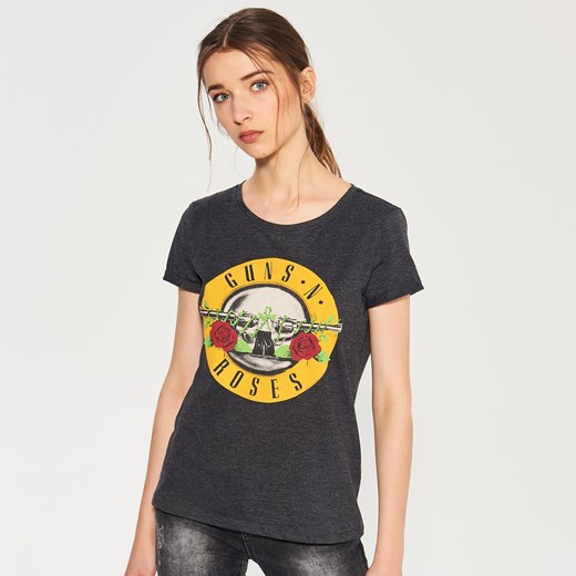 Sinsay - T-shirt guns n' roses - Szary Sinsay szary XL