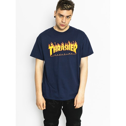 T-shirt Thrasher Flame Logo (navy/blue)