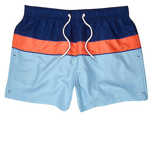 Orange block colour swim shorts 