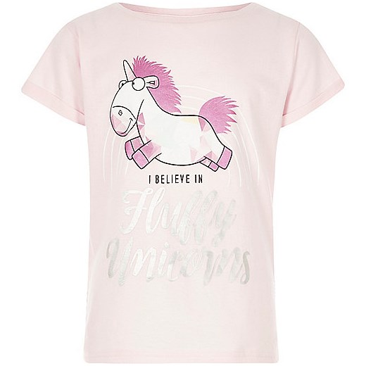 Girls pink unicorn Minions boyfriend T-shirt 