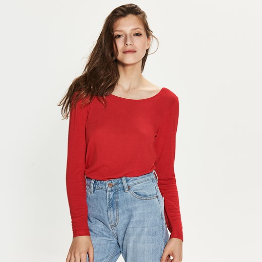 House - Sweter z wiskozy subtelnie eksponujący plecy - Czerwony