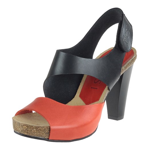 Sandały Nessi 42103 - Czarno - Pomarańczowy cozabuty-pl  sandały