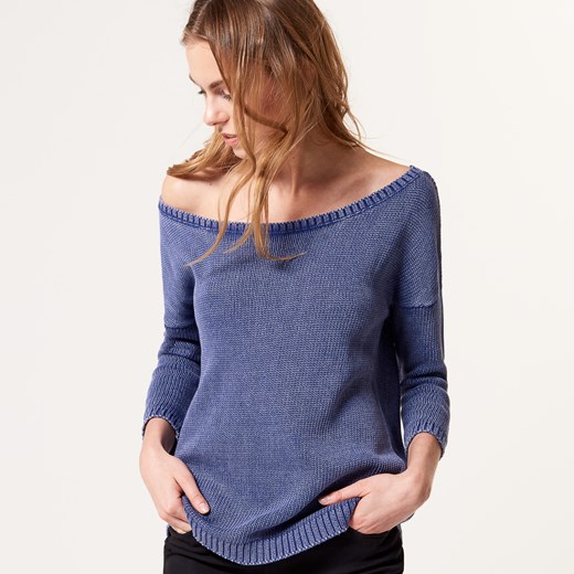 Mohito - Sweter ze zmysłowym dekoltem - Niebieski niebieski Mohito S 
