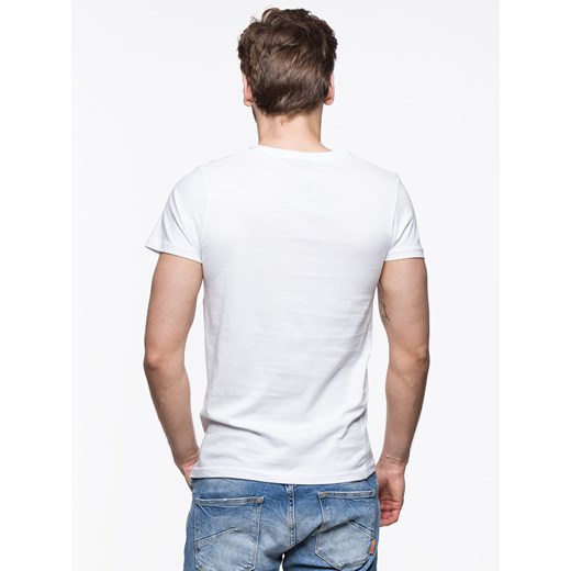 T-shirt męski biały Ltb z krótkim rękawem 