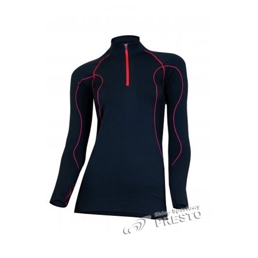 Bluza fitness damska Brubeck LS01040 - czarno-czerwony 