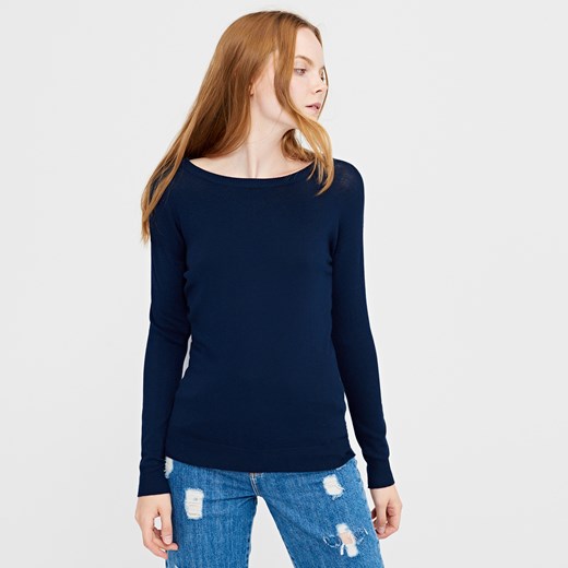 Cropp - Miękki sweter z wiskozy - Granatowy czarny Cropp S 