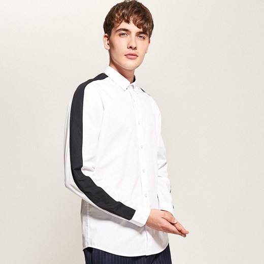 Reserved - Koszula z kontrastowym pasem - Biały Reserved bialy S 