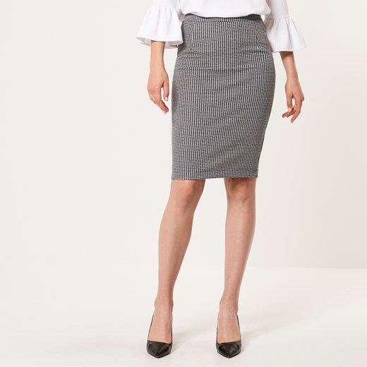 Mohito - Elegancka spódnica w pepitkę - Czarny Mohito 40