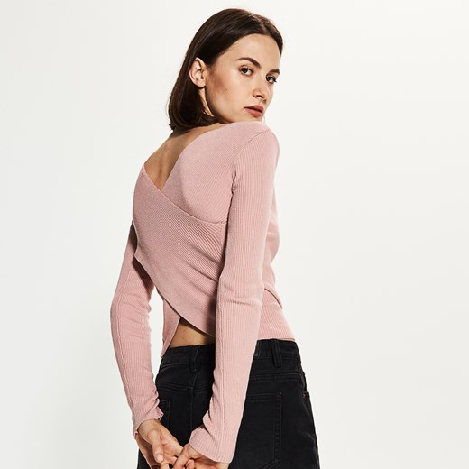 House - Sweter z plecami typu bandeau - Różowy