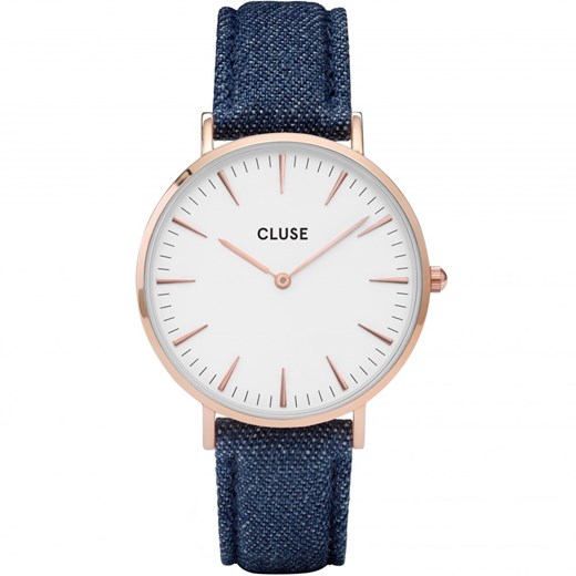 CLUSE LA BOHEME ROSE GOLD WHITE BLUE DENIM CL18025 Cluse bialy Cluse Watch2Love