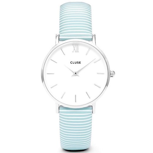 CLUSE MINUIT SILVER WHITE SKY BLUE CL30028 Cluse bialy Cluse Watch2Love