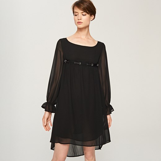 Reserved - Sukienka z ozdobnym sznurowaniem - Czarny  Reserved 38 