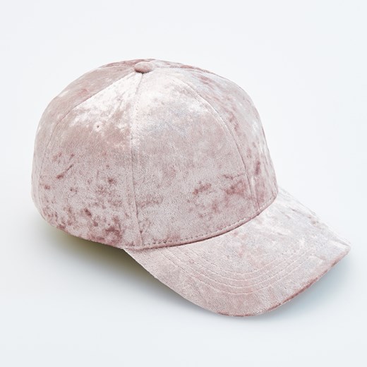 Reserved - Welurowa czapka z daszkiem - Różowy Reserved bezowy One Size 