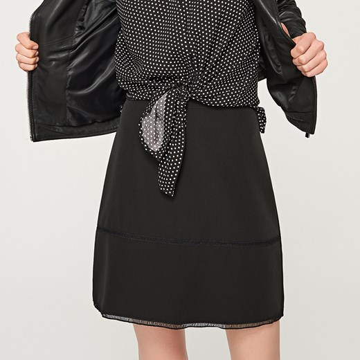 Reserved - Spódnica mini z ażurowymi wstawkami - Czarny Reserved czarny 40 