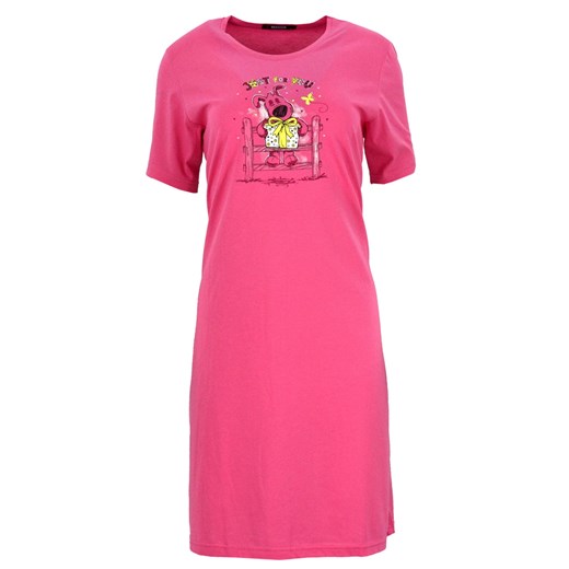 Koszula nocna z nadrukowanym pieskiem (różowa)  rozowy XL eStilex
