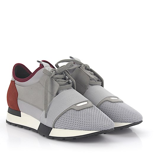 Balenciaga Sneakersy RACE RUNNER ze skóry zamsz czerwone materiał szare Balenciaga szary 35 Budapester.com